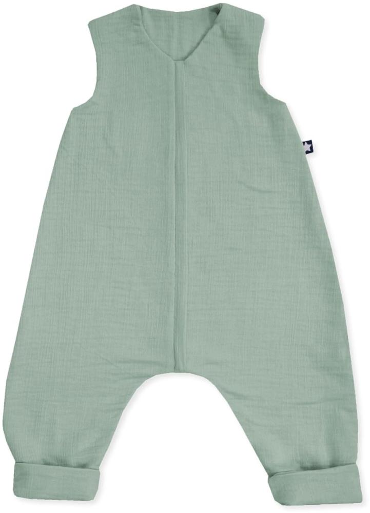 Julius Zöllner Schlafoverall Jumper Musselin, 0,5 TOG, waschbar bei 40°C, Made in Germany, OEKO TEX Standard 100, grün, Gr. 104 Bild 1