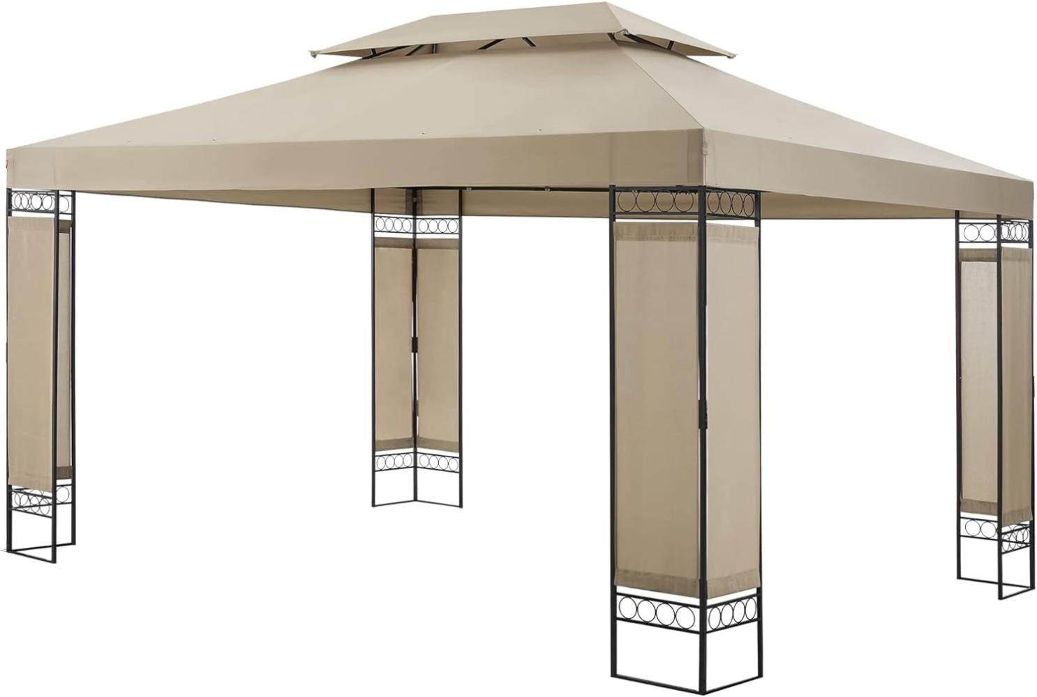 Festzelt Lanciano Pavillon 400x300x265cm Beige [en. casa] Bild 1