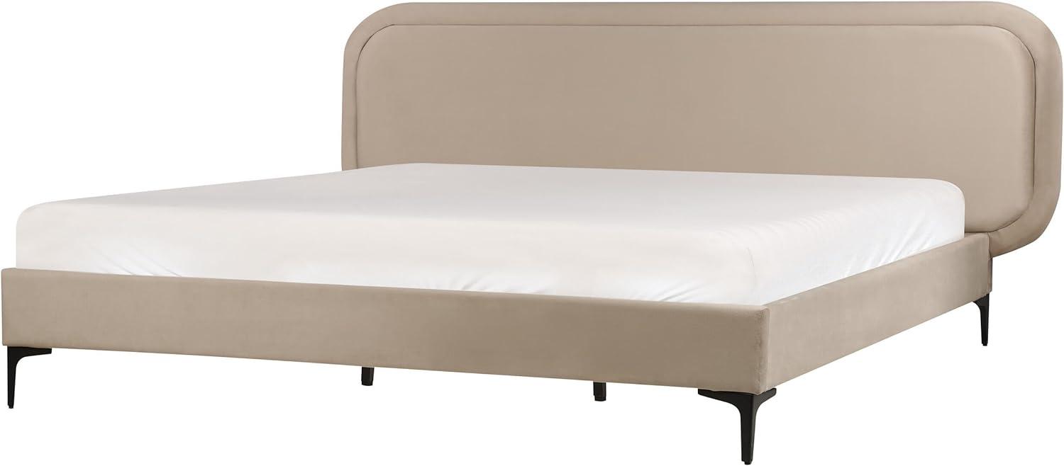 Bett mit Lattenrost SUZETTE 180 x 200 cm Samtstoff Beige Bild 1