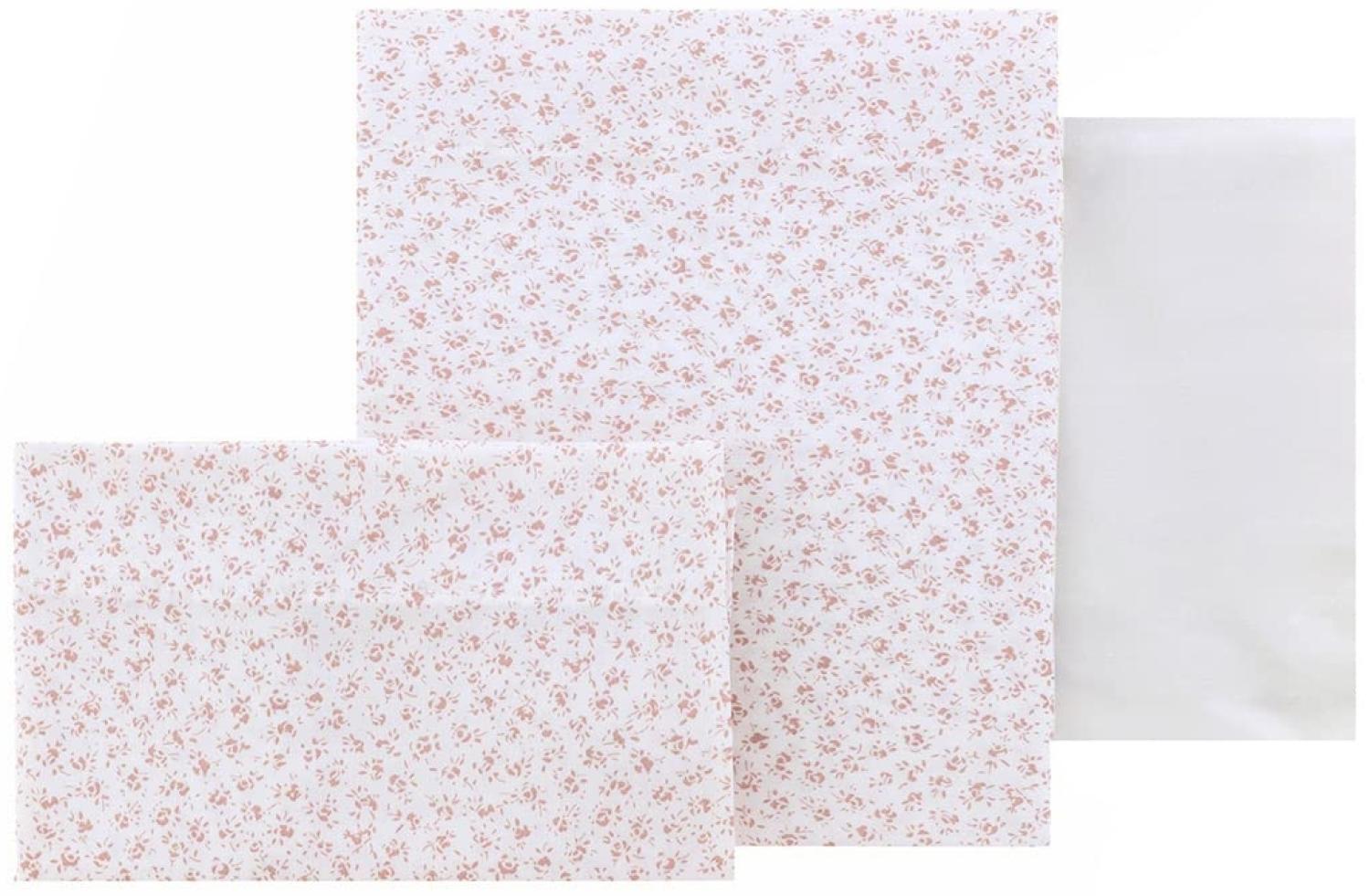 Cambrass - 3- Teiliges Set Für Wiege 80 x 120 x 1 cm Liberty Rosa Bild 1