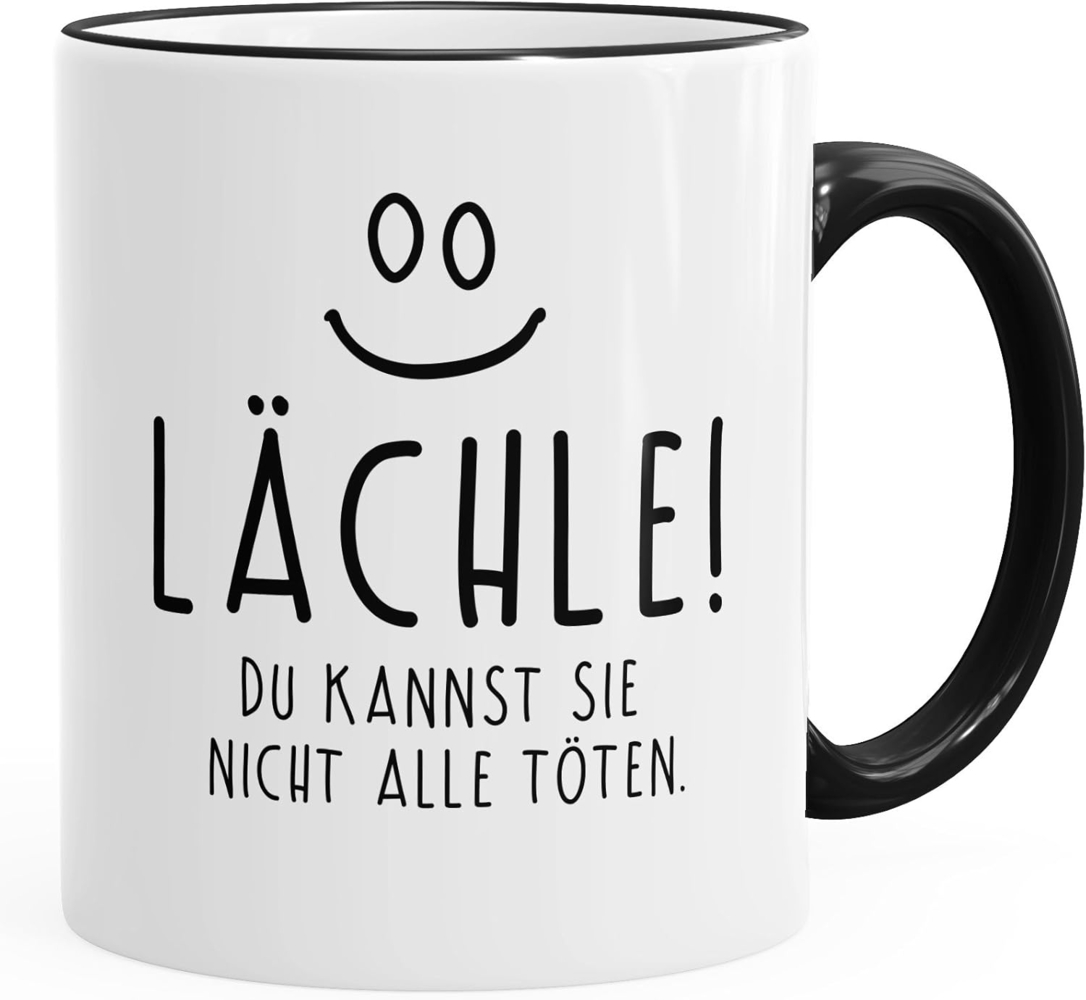MoonWorks Tasse ''Kaffee-Tasse Spruch Lächle du kannst Sie nicht alle töten Tasse Büro Kollegen MoonWorks'' Bild 1