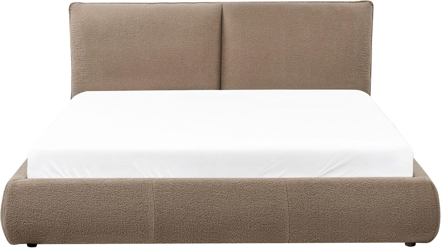 Bett mit Lattenrost Bouclé VINAY 160 x 200 cm Braun Bild 1