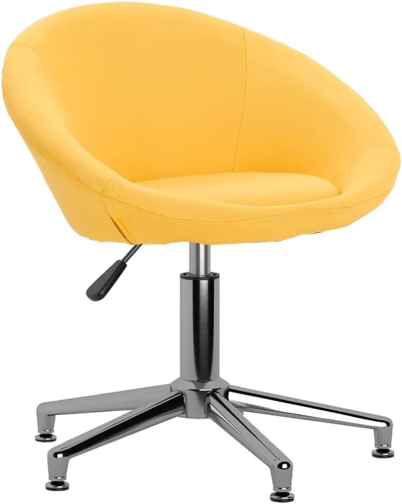 vidaXL Esszimmerstuhl Drehbar Gelb Stoff, Drehbar [3089529] Bild 1