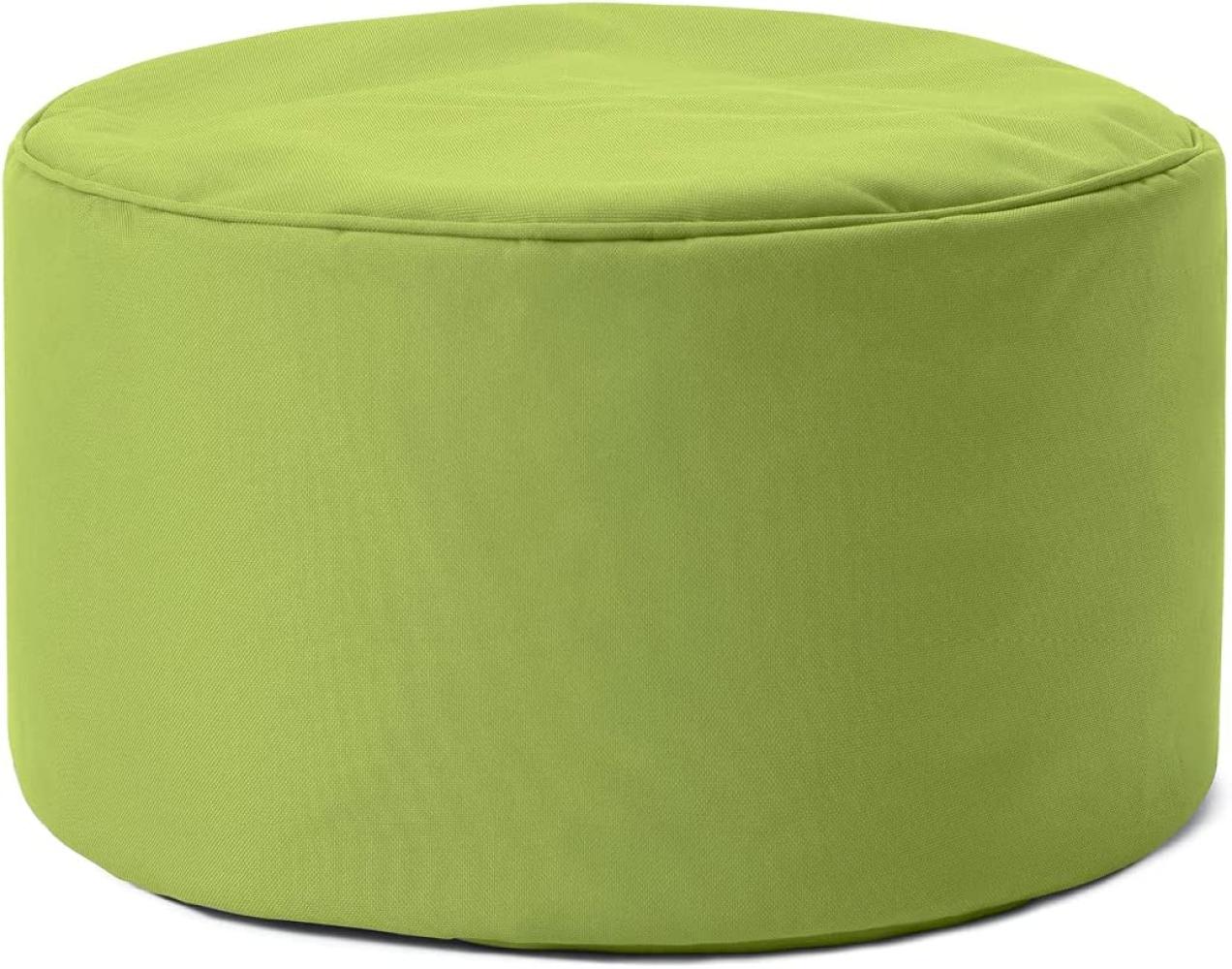 Lumaland Indoor Outdoor Sitzhocker 25 x 45 cm - Runder Sitzpouf, Sitzsack Zubehör, Rundhocker, Bean Bag Pouf - Wasserabweisend - Pflegeleicht - ideal für Kinder und Erwachsene - Grün Bild 1