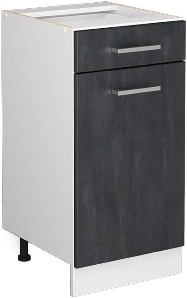 Vicco Küchenunterschrank R-Line, Schwarz Beton/Weiß, 40 cm ohne Arbeitsplatte Bild 1