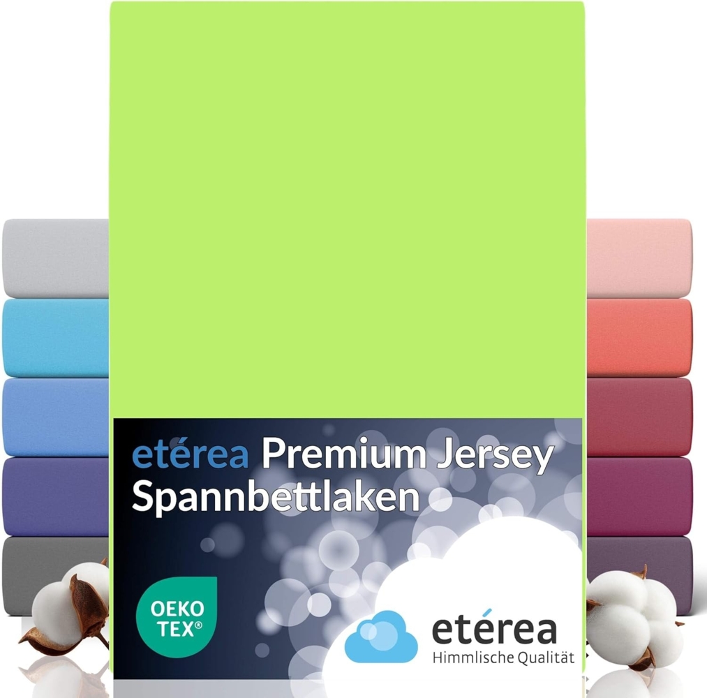 etérea Premium Jersey Spannbettlaken Apfelgrün 180x200 - 200x200 cm Bild 1