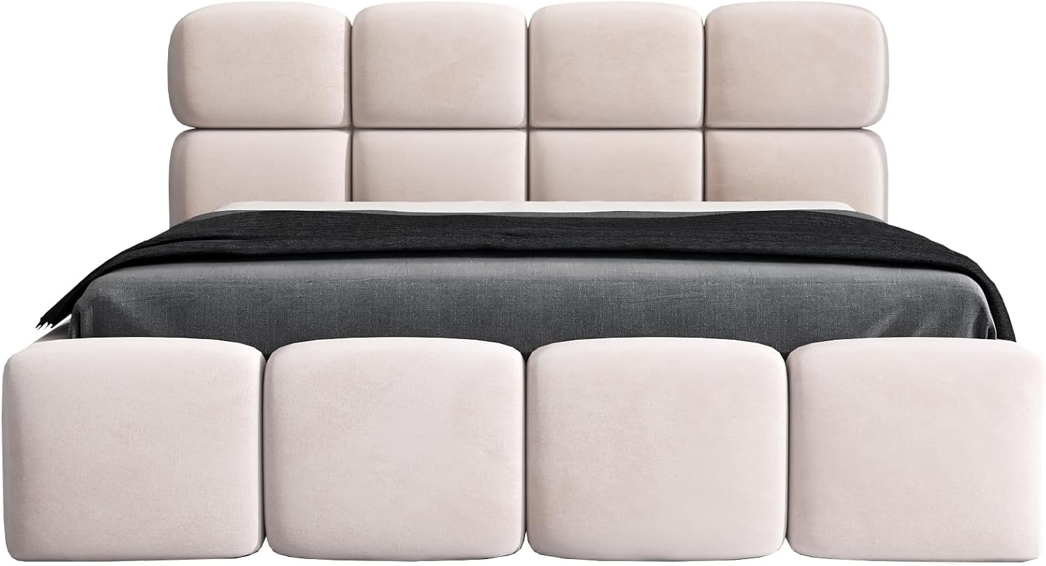 Polsterbett MONAKO 120x200 mit Matratze, Bettkasten und Lattenrost. Farbe: Beige 2 Bild 1