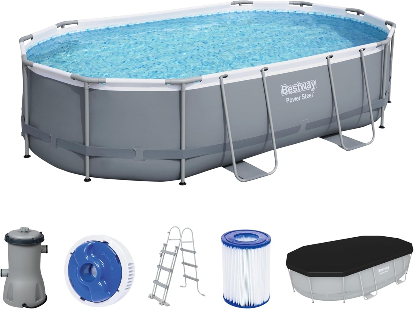 Bestway Power Stahlrahmen-Pool Set 488x305x107 cm 92818 Bild 1