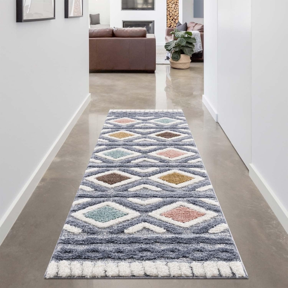 Carpet City Hochflor-Teppich Focus 3382, Boho-Style, rechteckig, Höhe: 20 mm, besonders weich, Hoch Tief Struktur, Wohnzimmer, auch als Läufer Bild 1