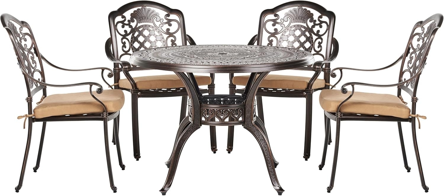 Gartentisch Set SALENTO Metall 102x102x72 cm Dunkelbraun Bild 1