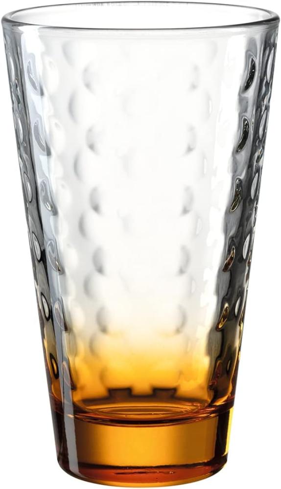 Leonardo Trinkglas Optic, Becher, Wasserglas, Kalk-Natron Glas, orange, 300 ml, 025912 Bild 1