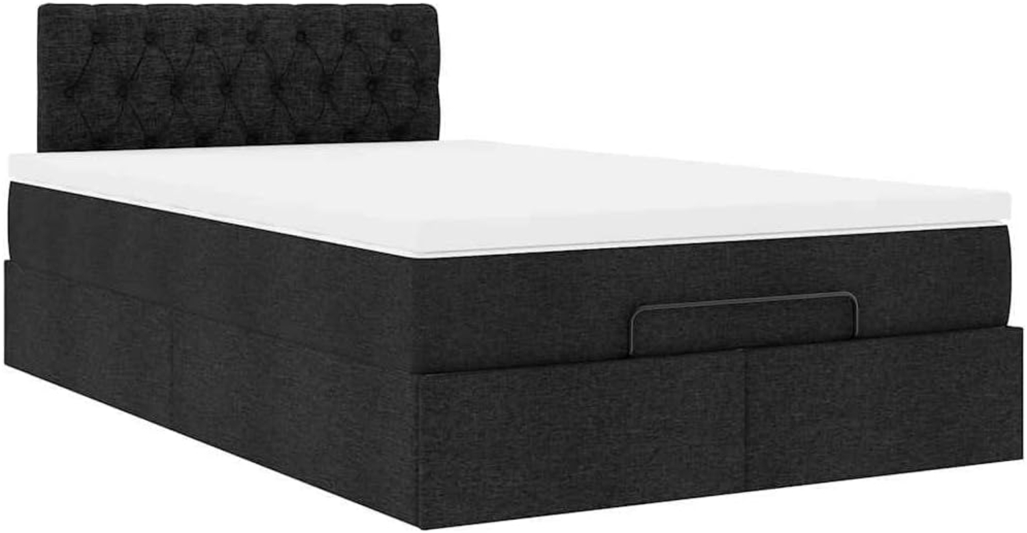 Ottoman-Bett mit Matratze Schwarz 120x200 cm Stoff 3311534 Bild 1