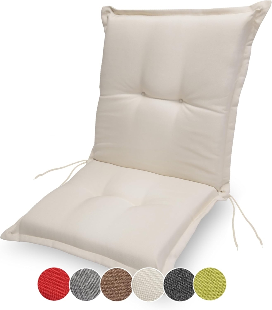 sunnypillow Stuhlkissen 1 Stück Gartenstuhlauflage Niedriglehner 100 x 50 x 9 cm, UV-Lichtecht Stuhlauflage Stuhlkissen, Cremefarben Bild 1