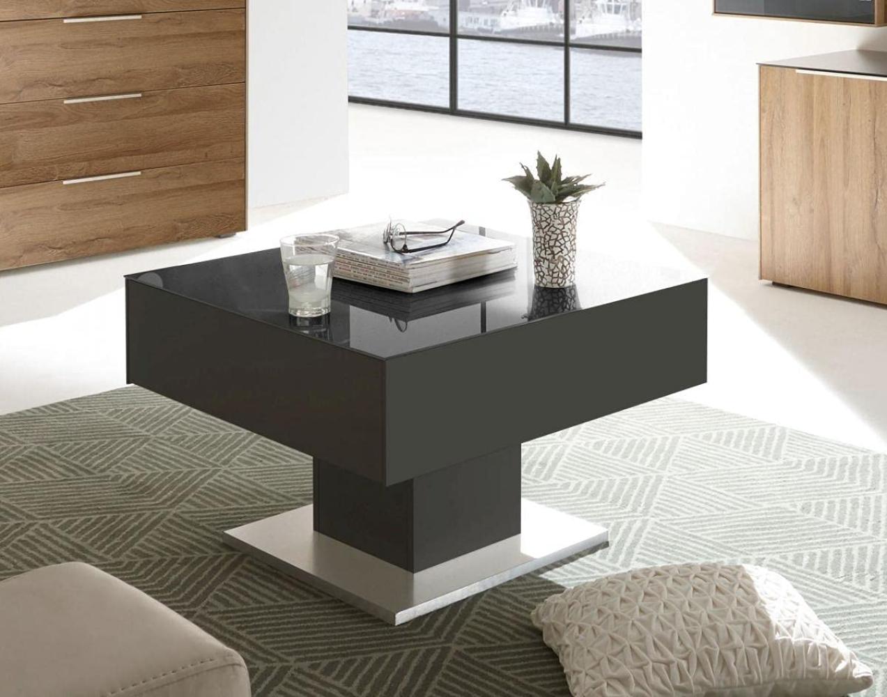 Couchtisch mit Glasplatte anthrazit 70 x 46 x 69 cm Bild 1