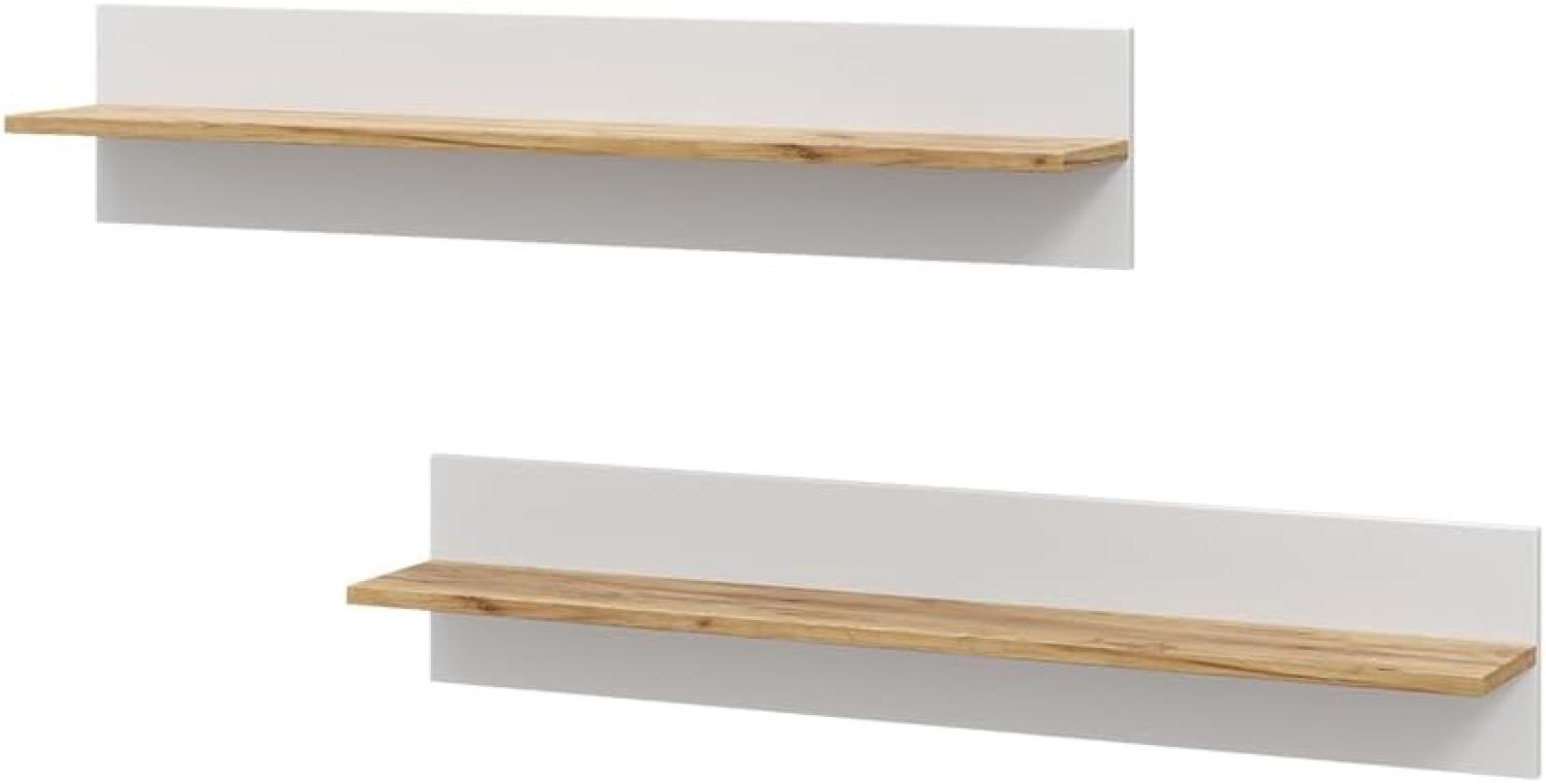 Vicco Wandregal Anteo 2er-Set, Weiß Oak, 100 x 20 cm, moderne Wohnzimmer Serie Bild 1