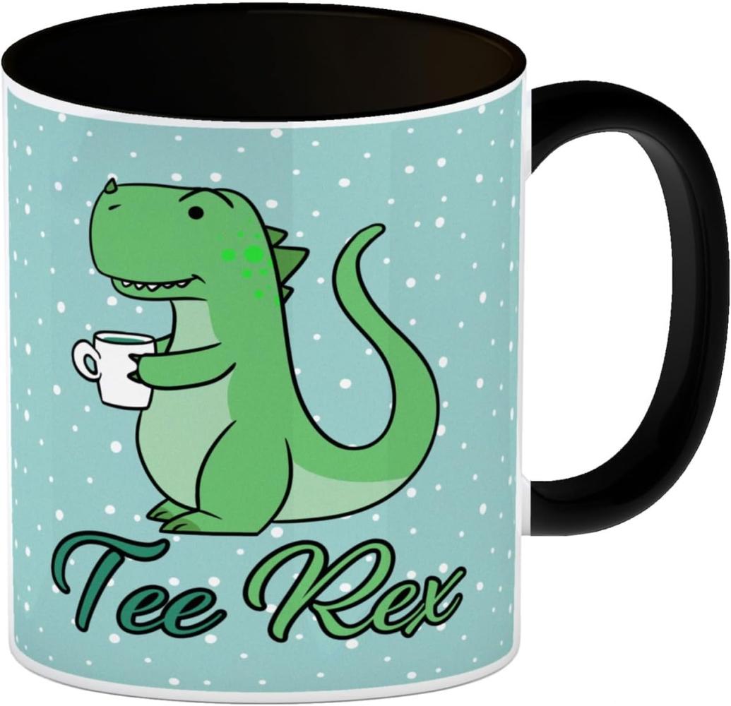 speecheese Tasse Tee Rex Kaffeebecher Schwarz mit Dinosaurier mit Tasse Motiv Bild 1