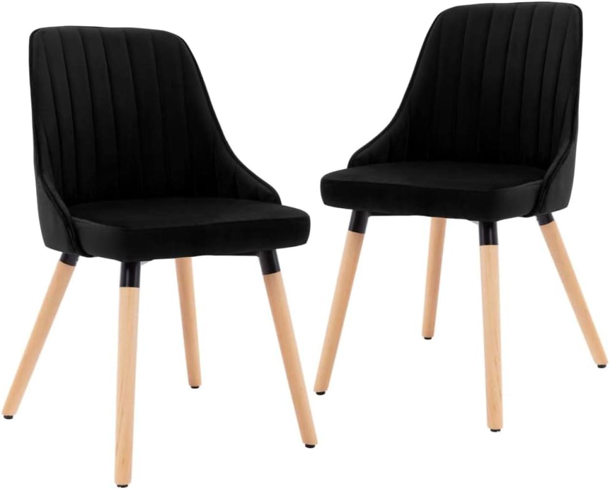 vidaXL Esszimmerstühle 2 Stk. Schwarz Samt [323058] Bild 1