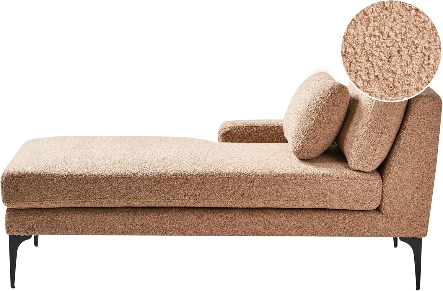 Chaiselongue Bouclé sandbeige rechtsseitig EWRON Bild 1