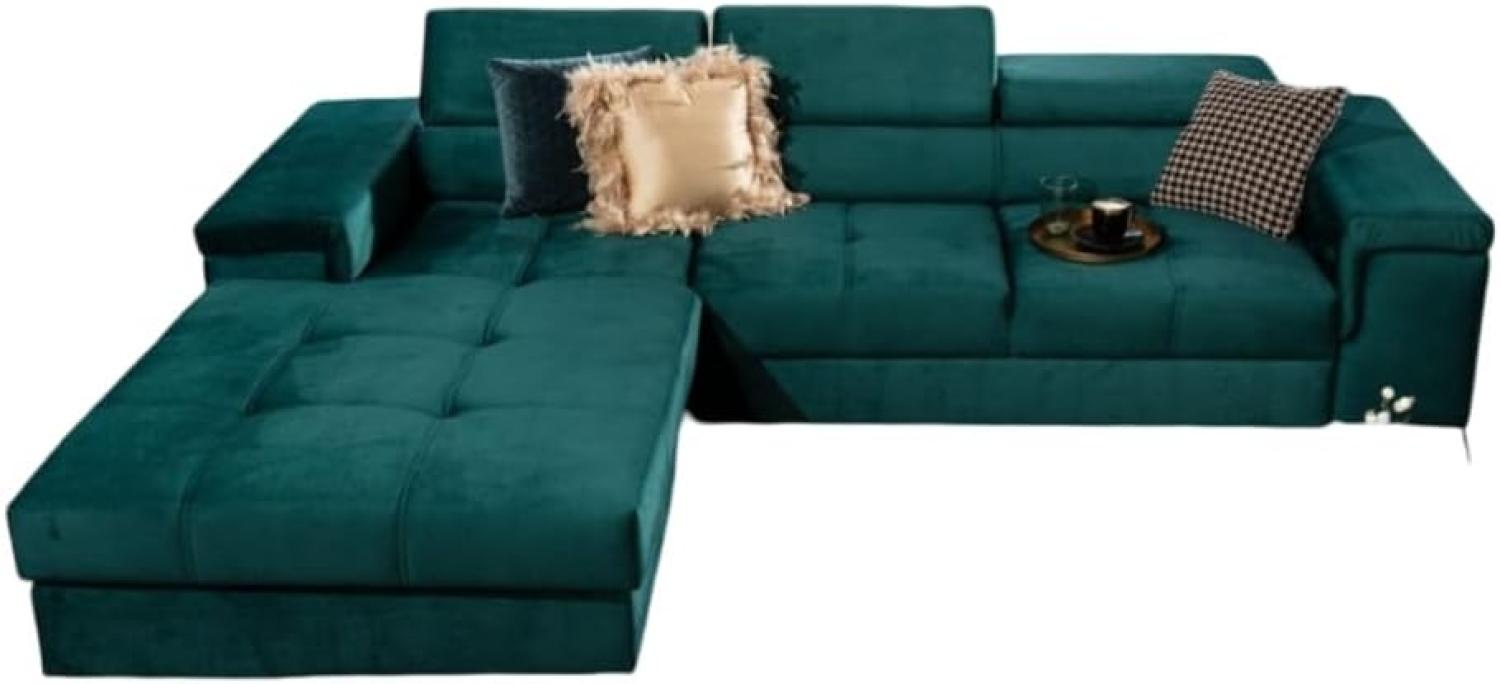 Designer Sofa Elegante mit Schlaf- und Klappfunktion Grün Links Bild 1