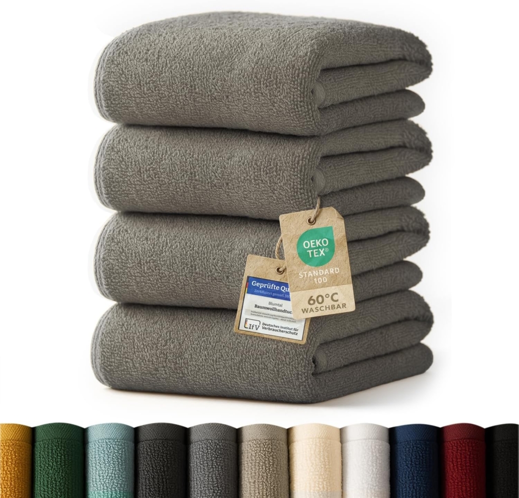 Blumtal Handtücher Premium Set, weich und saugstark in 50x100 cm, Frottee (4-St), in Premium Qualität 500 g/m²aus 100% Baumwolle Bild 1