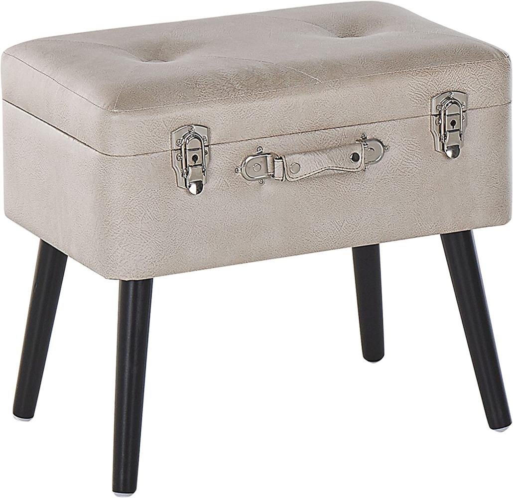 Hocker beige Kunstleder MALLARD Bild 1