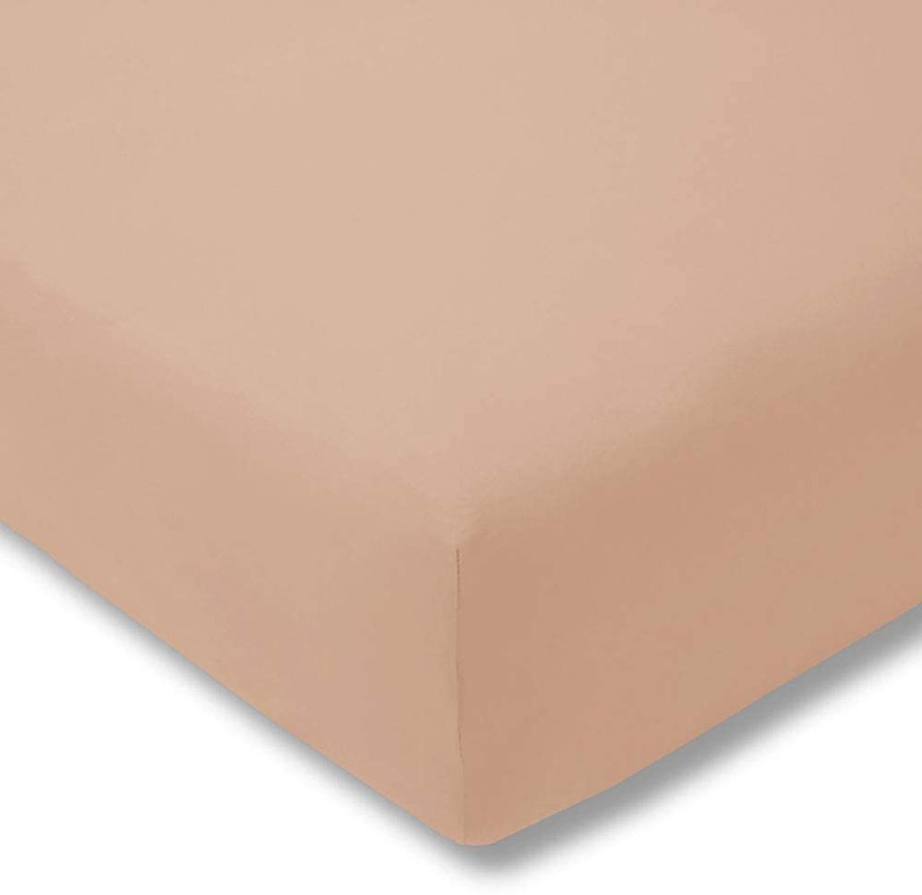 ESTELLA Spannbetttuch Zwirnjersey | Sahara | 100x200 cm | passend für Matratzen 90-120 cm (Breite) x 200-220 cm (Länge) | trocknerfest und bügelfrei | 97% Baumwolle 3% Elastan Bild 1