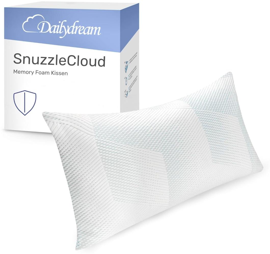 Dailydream Memory Foam Kissen, ergonomisches Nackenstützkissen mit Anti-Virus Bezug, 80x40x20 cm, Weiß Bild 1