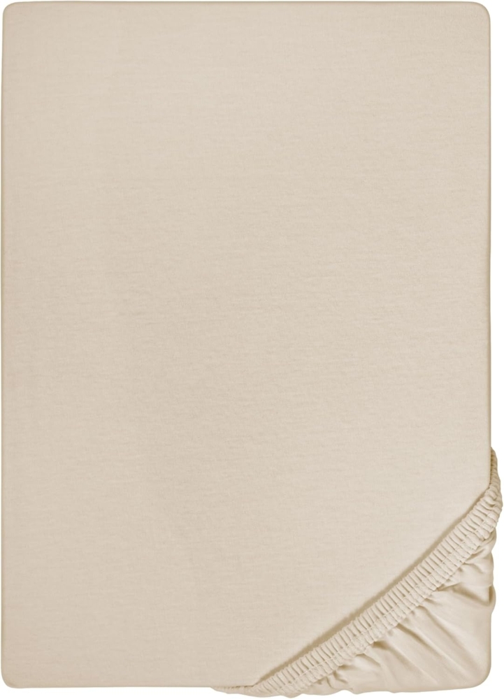 biberna Feinjersey-Spannbetttuch, 100 % Baumwolle, kitt, 1x 180x200 cm - 200x200 cm Bild 1