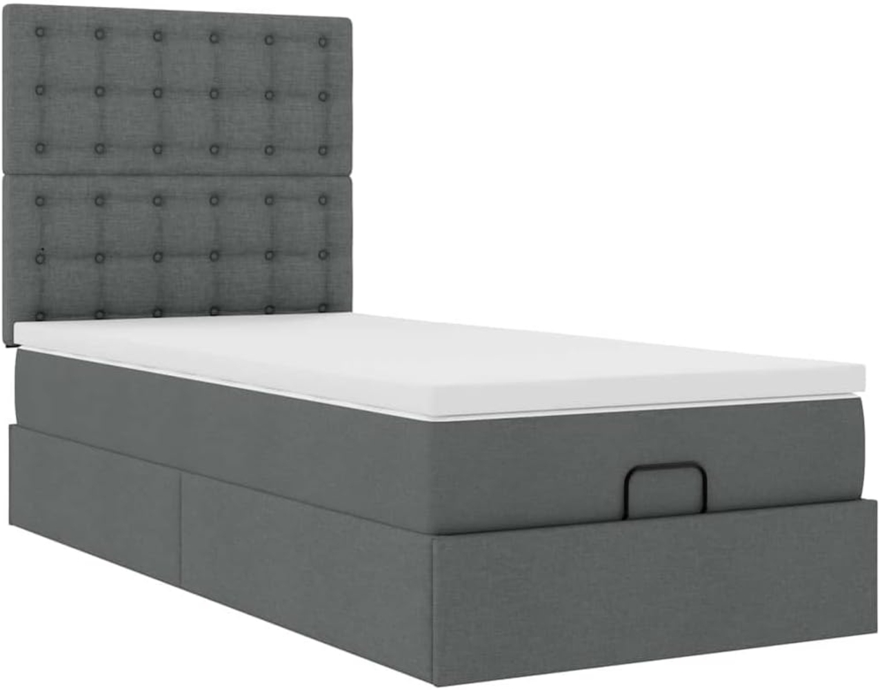 Ottoman-Bett mit Matratze Dunkelgrau 80x200 cm Stoff 3313279 Bild 1