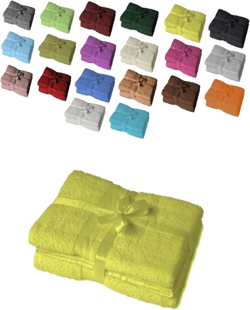 Handtuch 2er Set 80x200 cm Gelb Bild 1