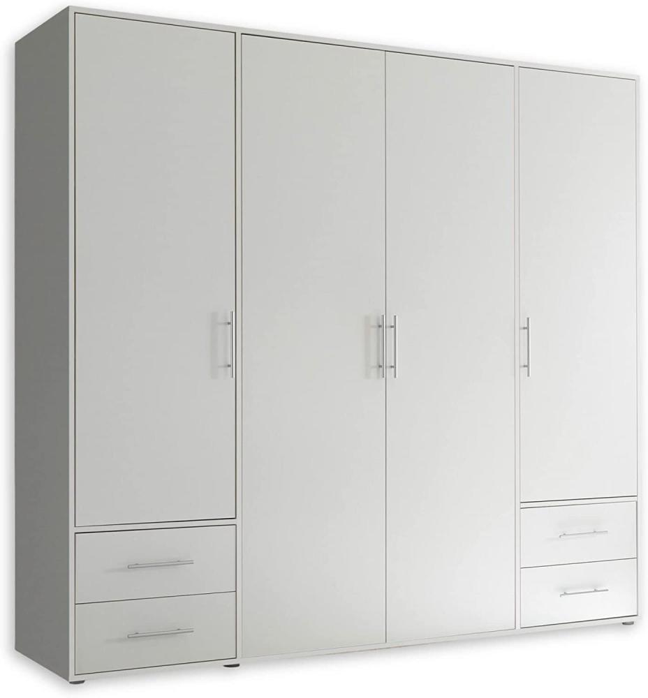 Kleiderschrank VALENCIA mit Drehtüren / Schubladen ca. 206 x 195 x 60 cm Weiß Bild 1