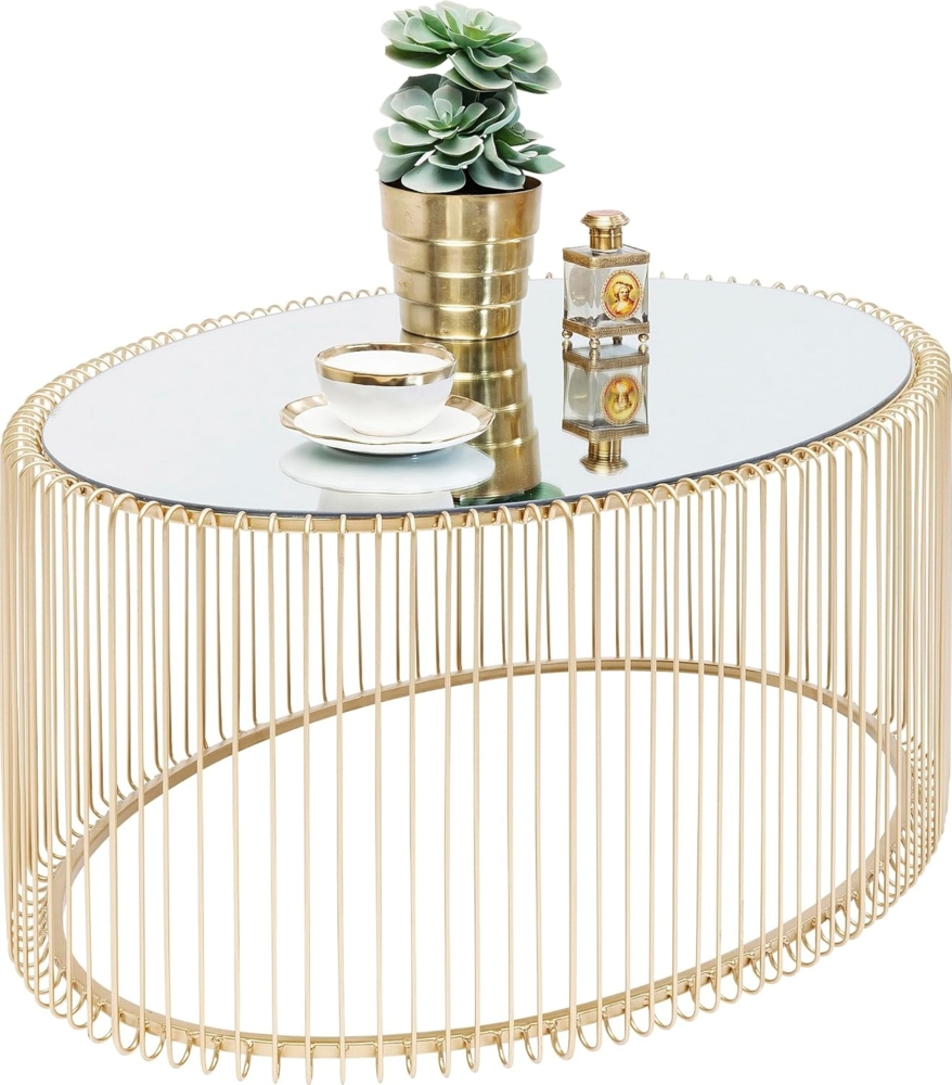 Kare Design Couchtisch Wire Uno Brass, gold, 60x90 cm Bild 1