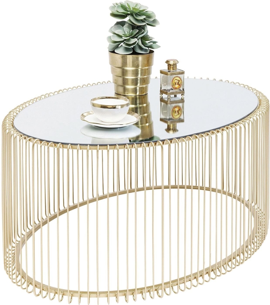 Kare Design Couchtisch Wire Uno Brass, gold, 60x90 cm Bild 1