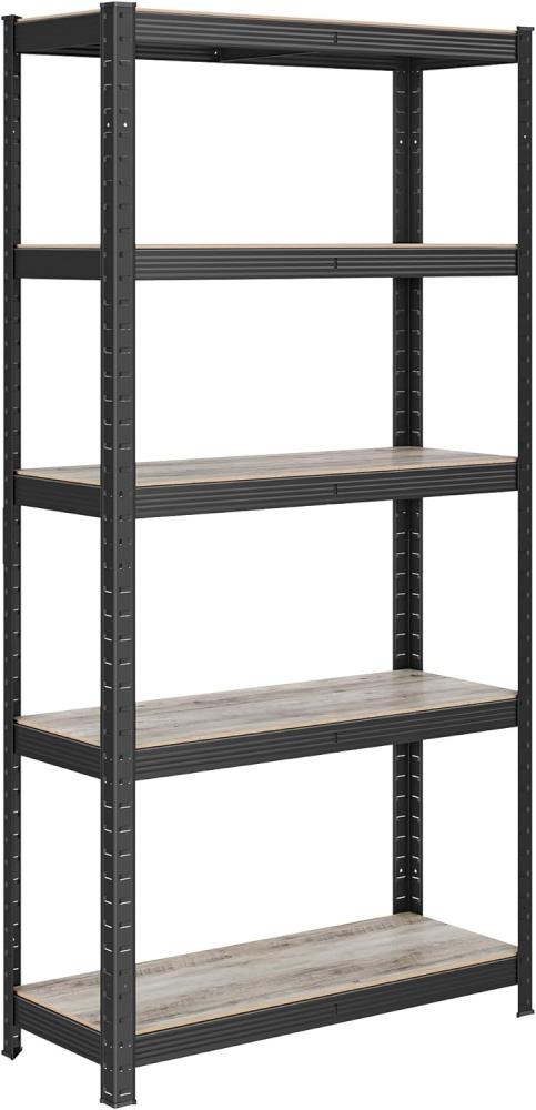 Songmics Standregal mit 5 verstellbaren Ablagen, bis 650 kg belastbar, Industrie-Design, Stahl schwarz, 150 x 30 x 75 cm Bild 1