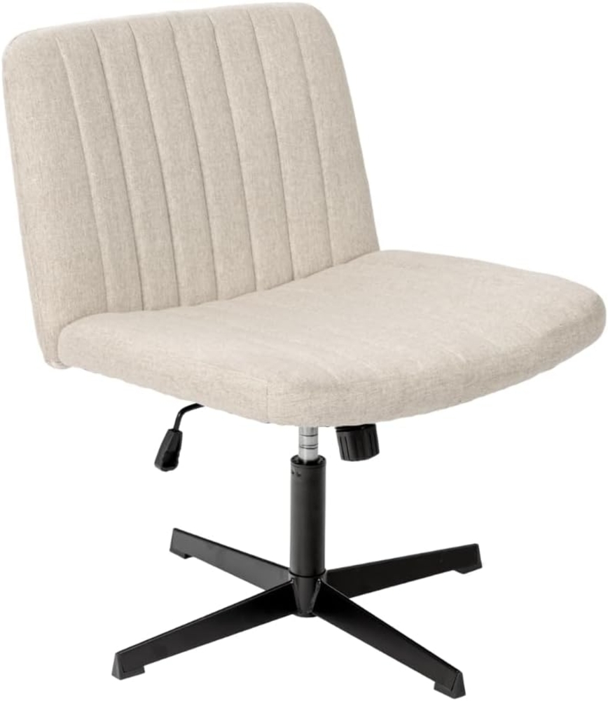 FurnitureR Bürostuhl ohne Armlehnen, höhenverstellbarer Drehstuhl ohne Räder, ergonomischer Bürostuhl, charakteristischer Stuhl für das Wohnzimmer im Schlafzimmer, Beige Bild 1
