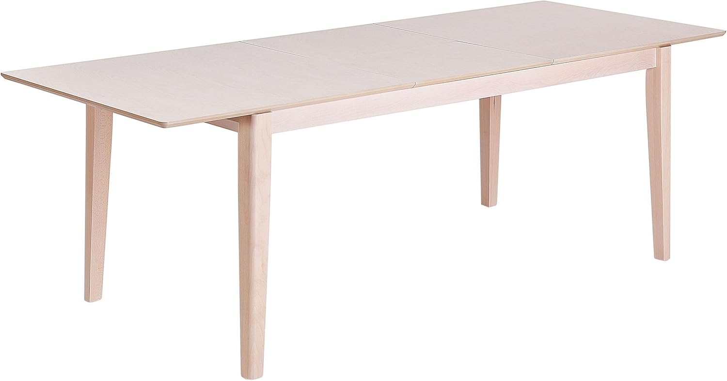 Ausziehbarer Esstisch CROSBY 90 cm 180 240 cm Holzoptik Heller Holzfarbton Bild 1