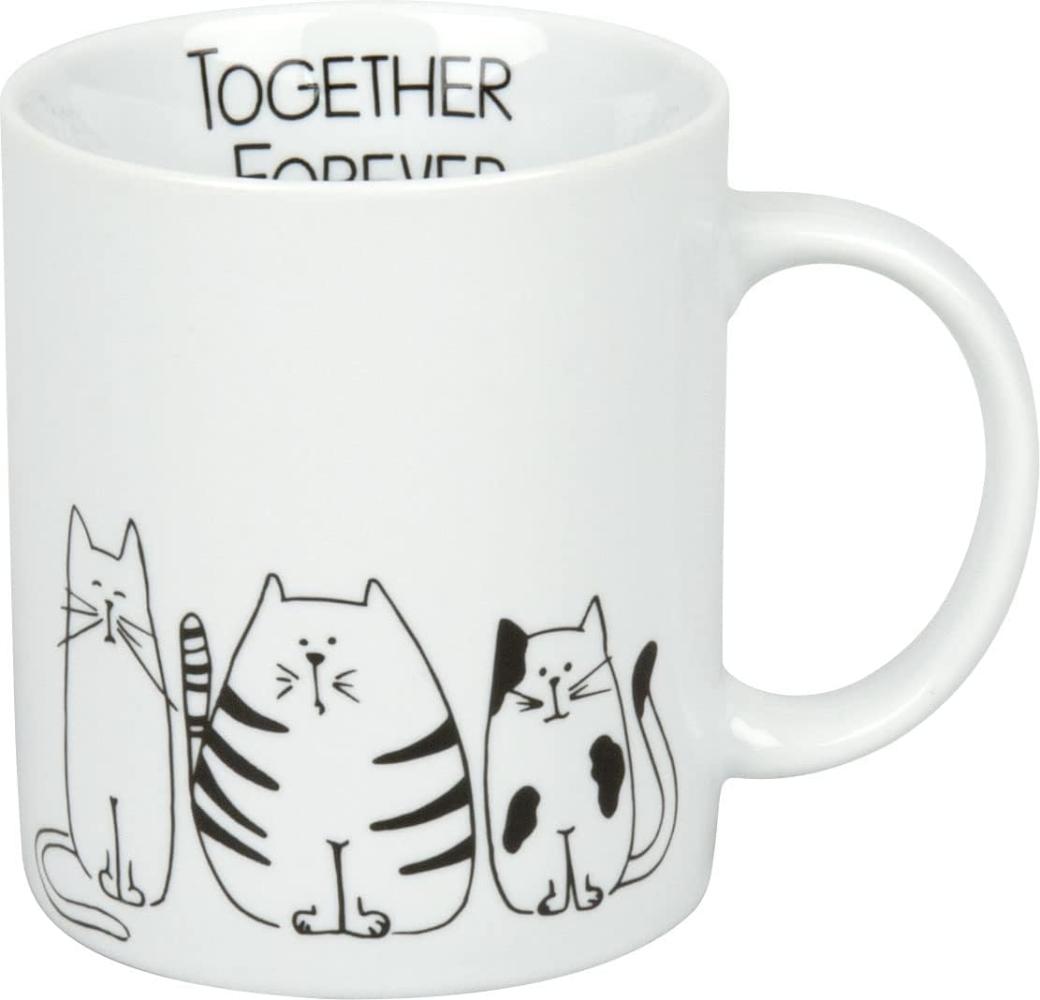 Könitz Funny Cats Becher, Tasse, Kaffeetasse, Porzellan, Katzen, Weiß, 300 ml, 11 1 002 2075 Bild 1