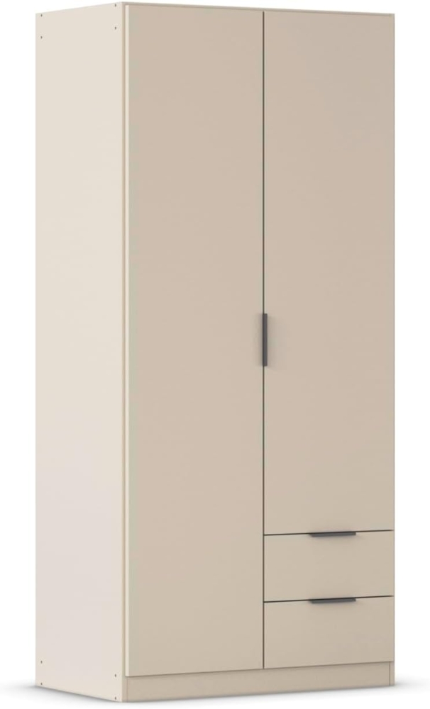 Rauch Möbel Lagoa, Kleiderschrank, Garderobe für Schlafzimmer, Kinderzimmer, Jugendzimmer 2-türig, 2 Schubladen, mit Zubehör Classic, Farbe Beige, Breite 91 Bild 1