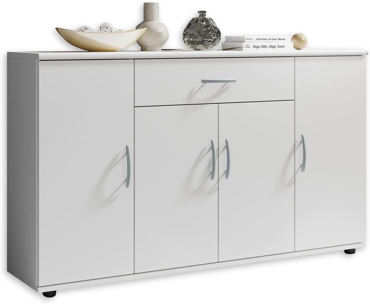 LILLY Sideboard in Weiß - Moderne Kommode mit Schublade und viel Stauraum für Wohnzimmer, Esszimmer und Flur - 118 x 70 x 30 cm (B/H/T) Bild 1