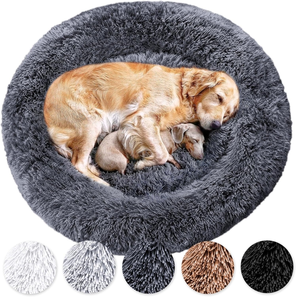 Wahre Tierliebe Tierbett - Flauschiges Hundebett Donut, Deutschlands Original, waschbar, Verschiedene Größen und Farben, extra flauschig Bild 1