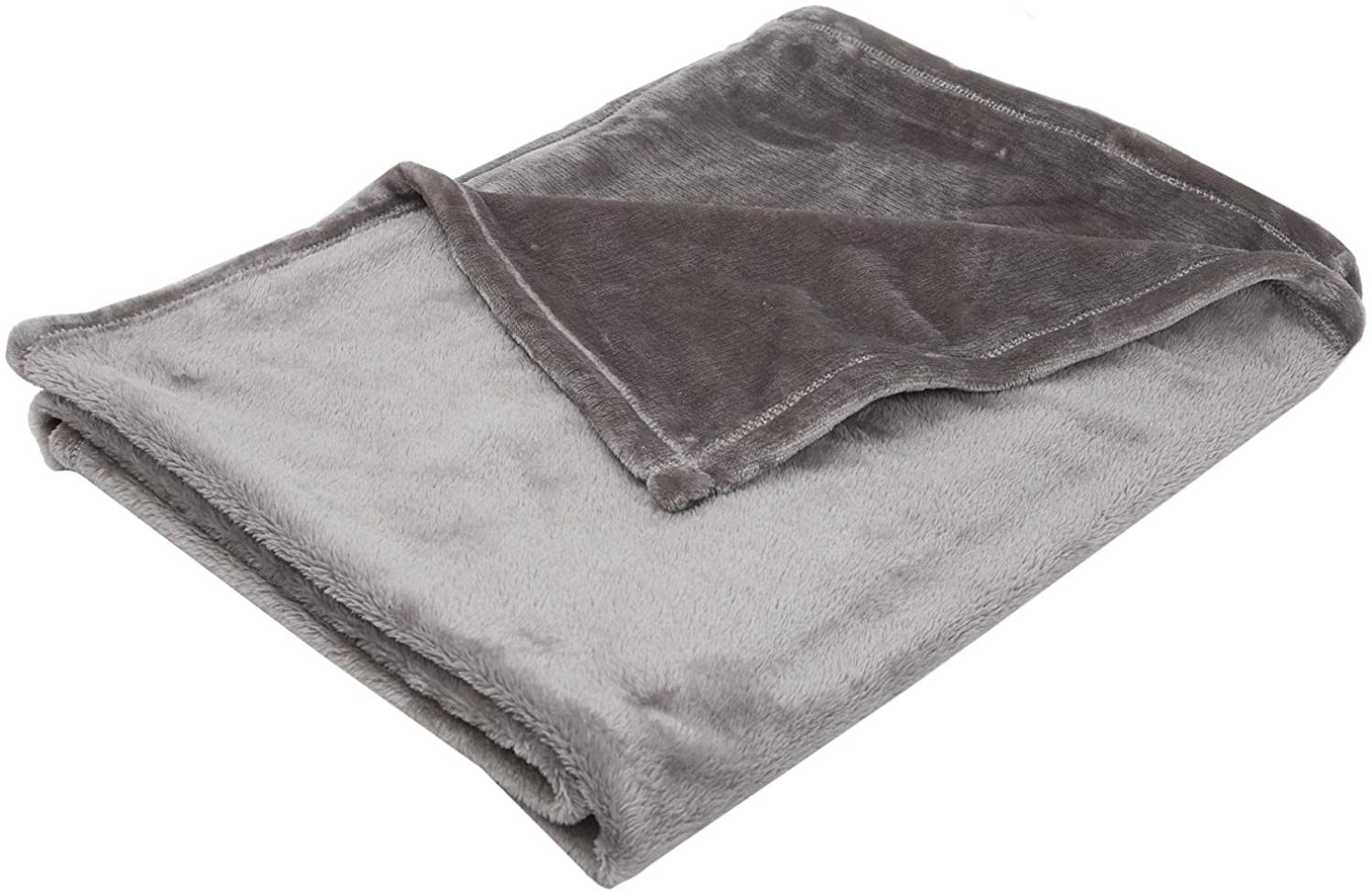 BabyCalin BBC631705 Weiche Flanelldecke, 100cm x 150cm, Taupe, blau, 1 Stück Bild 1