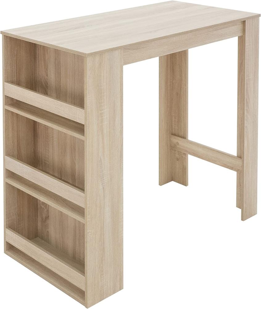 Bartisch mit 3-stufigem Regal 117x106x57 cm Sonoma-Eiche aus Holz ML-Design Bild 1