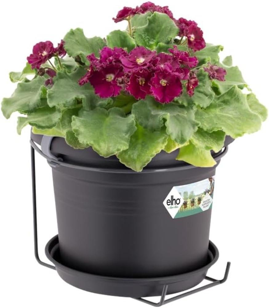 Blumentopf 2,5l mit Balkonhalterung 19,5x18,5 cm schwarz Bild 1