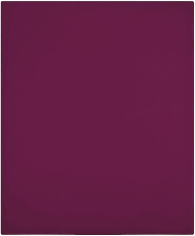 vidaXL Spannbettlaken Jersey Bordeauxrot 140x200 cm Baumwolle 136254 Bild 1