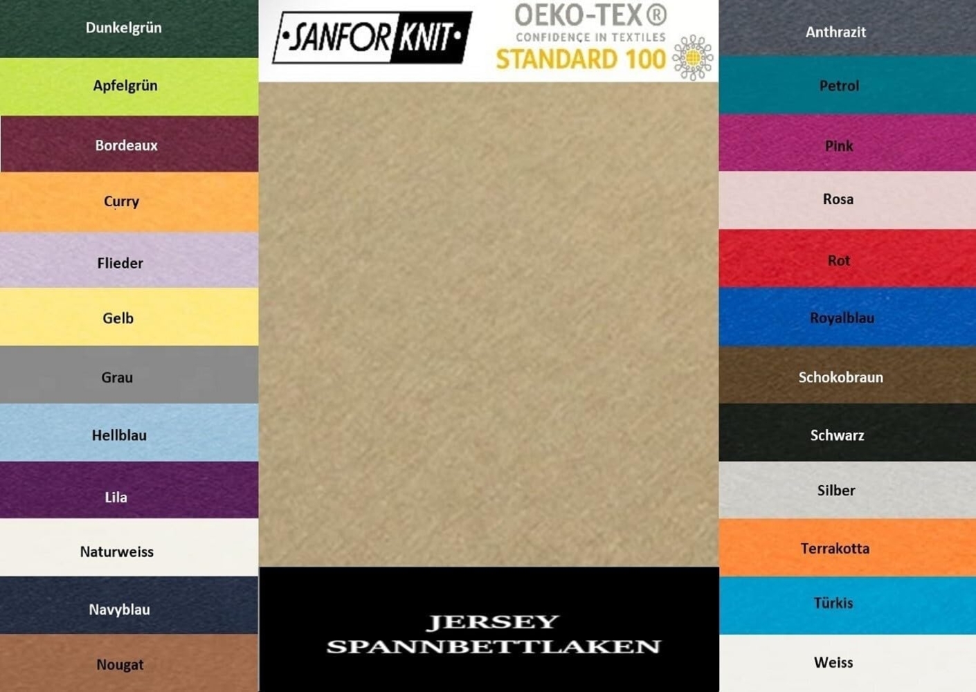 Jersey Spannbettlaken 140 - 160 x 200 cm Sand Bild 1