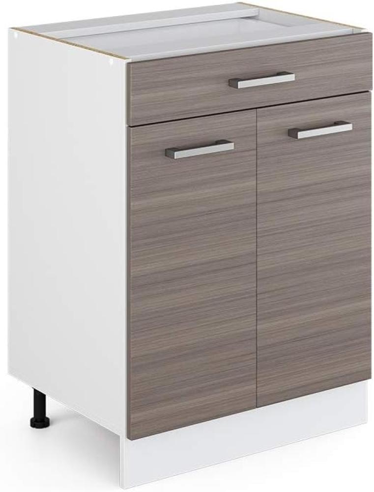 Vicco Küchenunterschrank R-Line, Grau/Weiß, 60 cm mit Schublade, AP Eiche Bild 1