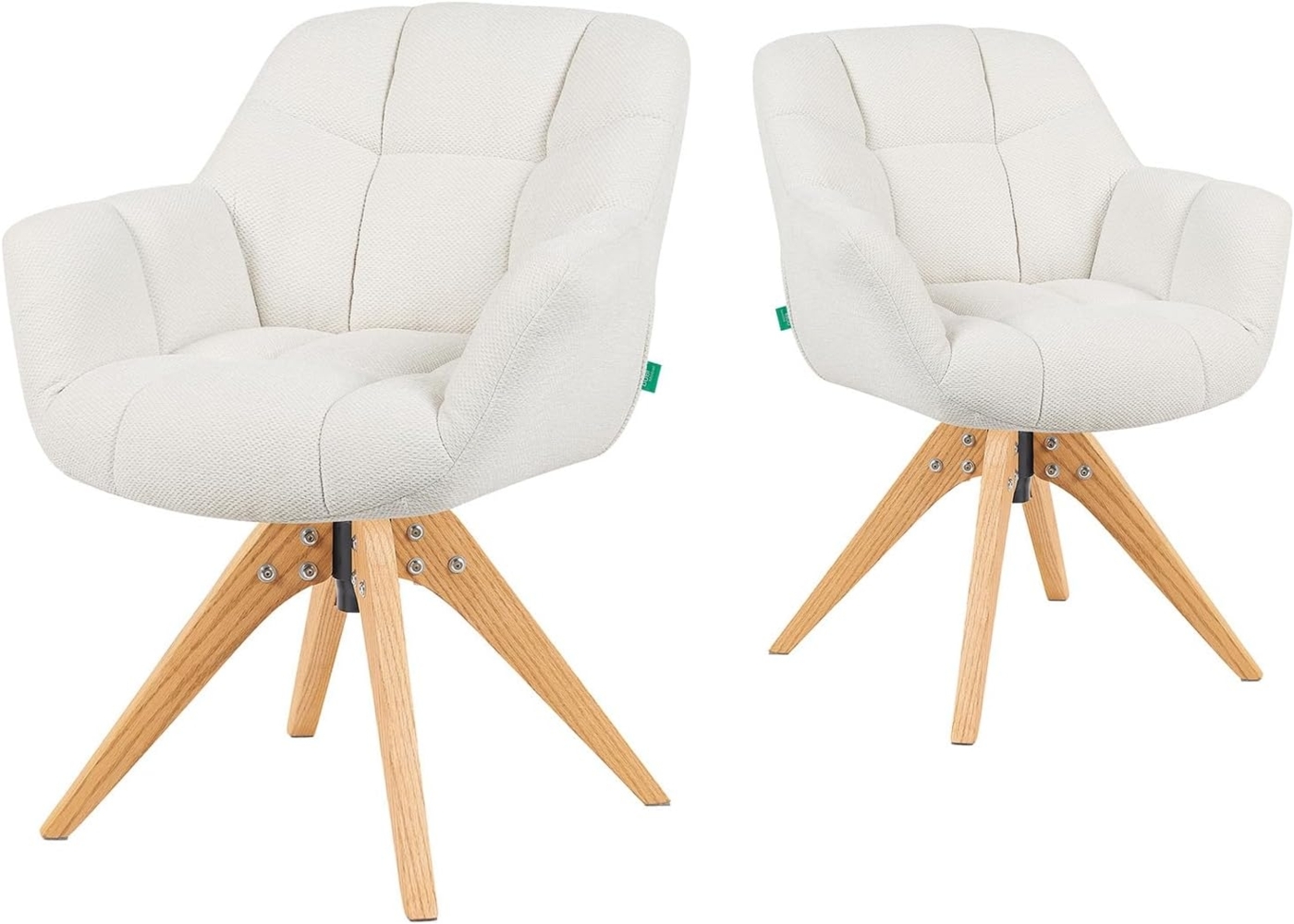 DUBI Möbel Drehstuhl Mika-Nele 2er-Set, Eiche geölt, 360° drehbar im 2er-Set Bild 1