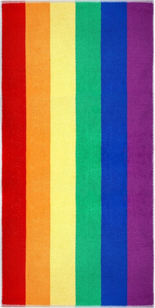 Lashuma Duschtuch Regenbogen, Frottee (1-St), buntes Badetuch 70x140 cm Baumwolle mit Streifen Bild 1