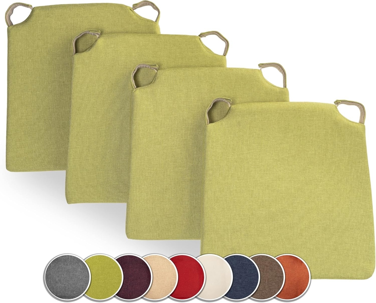 sunnypillow Stuhlkissen 4er Set Kissen Maße: 42 (vorne), 35 (hinten) x 40 x 5 cm Bild 1