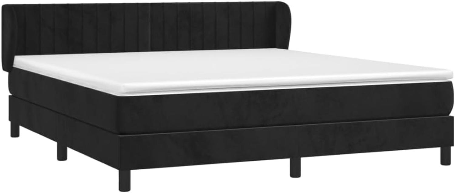 vidaXL Boxspringbett mit Matratze Schwarz 160x200 cm Samt 3127621 Bild 1